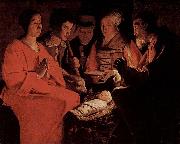 Georges de La Tour Nativity, Louvre oil painting on canvas